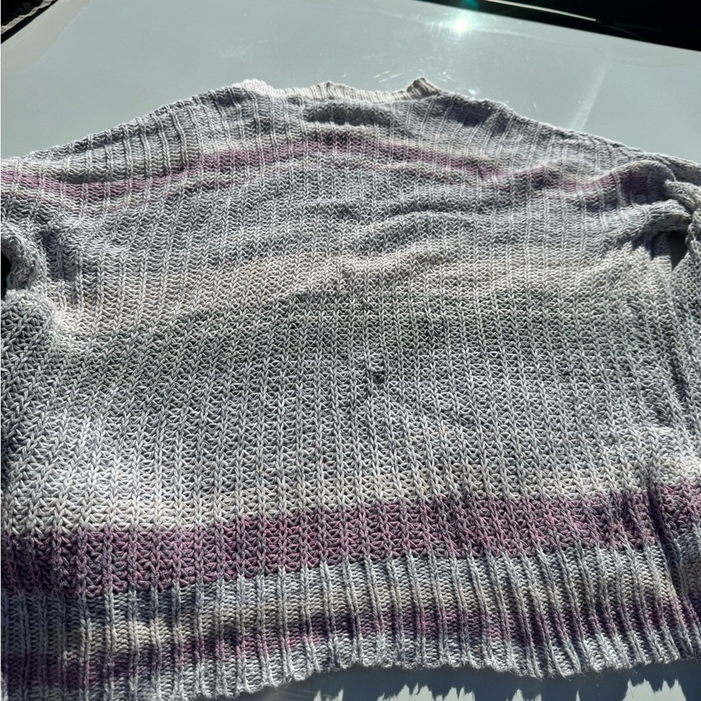 AMERICAN EAGLE striped open knit crewneck sweater. XS. Women